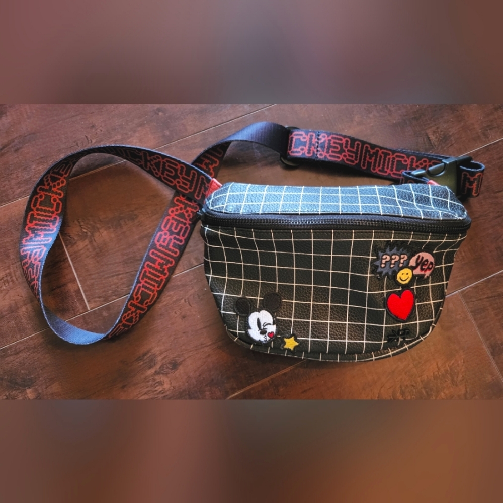 Freshly Picked Mickey Mouse Classic Play Pack- Belt Bag - Black Grid Pattern